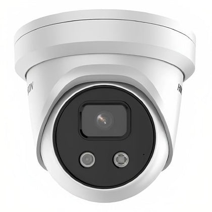 Hikvision DS-2CD2346G2-IU Pro Series AcuSense IP67 4MP IR 30M IP Turret Camera, 2.8mm Fixed Lens, White