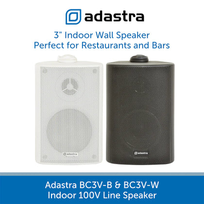 Adastra BPV Series Outdoor Wall Mount Speakers for Background Music & Voice, IP54 Rated - Black or White