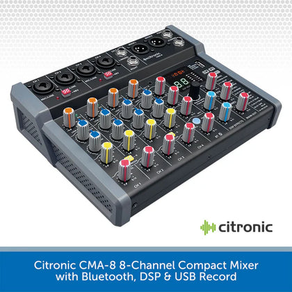 Citronic CMA-10 10-Channel Compact Mixer with Bluetooth, DSP & USB Record