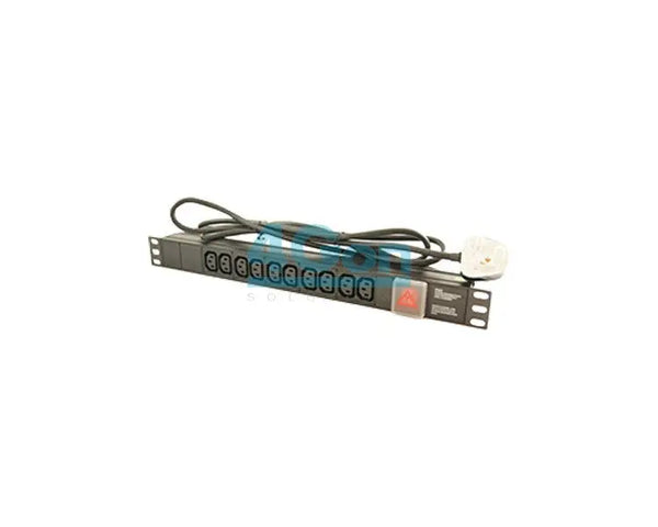 Allrack 10 Way IEC C13 Horizontal PDU with UK Lead (PDUIEC10H) voipsupplies   VoIP Supplies