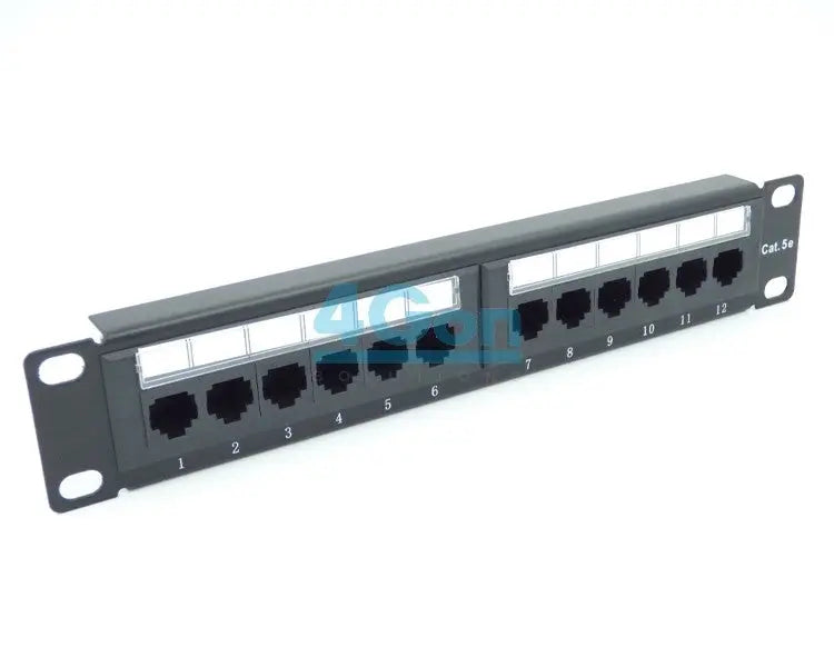 Allrack 12 Port CAT 5E 10″ Patch Panel for Soho Cabinet (PNL12AB) voipsupplies   VoIP Supplies