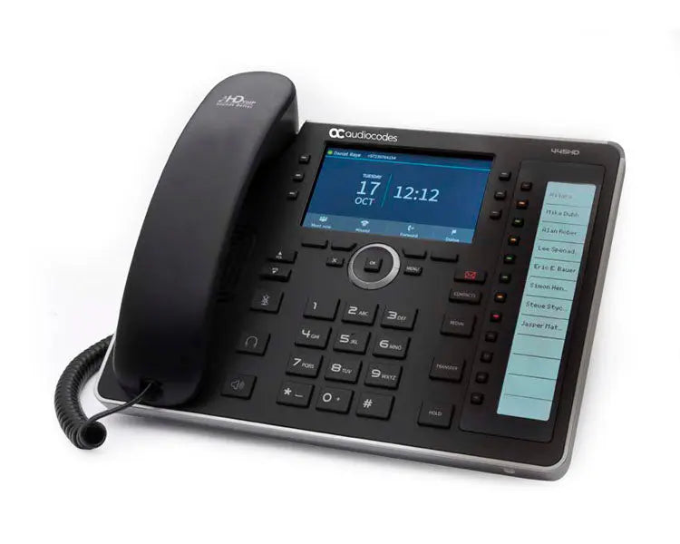 AudioCodes UC445HDEG IP Phone 800x480 5'’ Color Touch LCD and Power over Ethernet (PoE) voipsupplies   VoIP Supplies