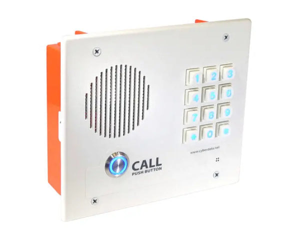 CyberData Singlewire InformaCast-enabled VoIP Indoor Flush Mount Intercom with Keypad (011308) voipsupplies   VoIP Supplies