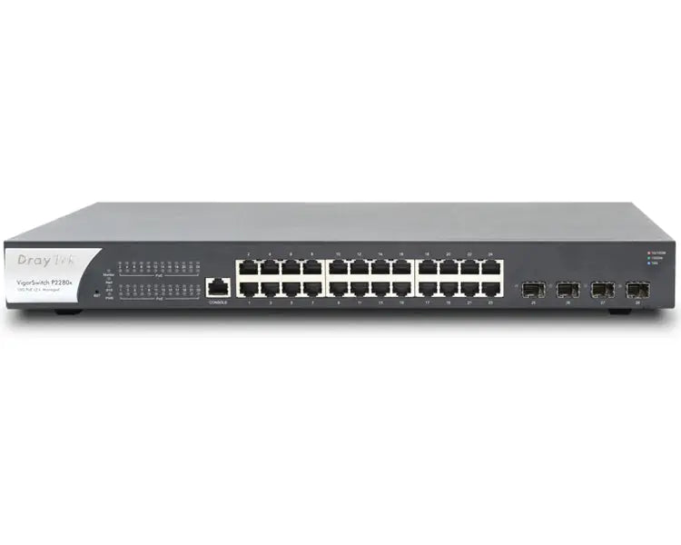DrayTek VigorSwitch P2280x 10GB switch with 4 10GB SFP+ ports and 24GB PoE + ports Draytek   VoIP Supplies