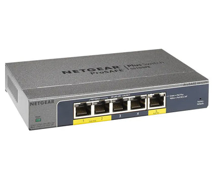 Netgear GS105PE ProSAFE Plus 5-Port Gigabit PoE Pass-Through Switch voipsupplies   VoIP Supplies