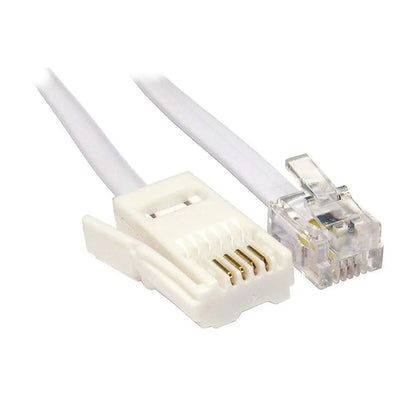 Phone Line cable RJ11 to BT Plug Telecoms Cables   VoIP Supplies