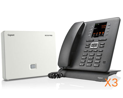 Gigaset N510IP Base Station and Maxwell C Phone bundle - Three handsets